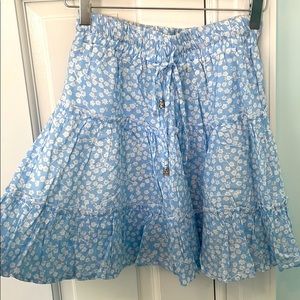 Princess Polly Blue Floral Skirt